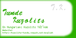 tunde kuzolits business card